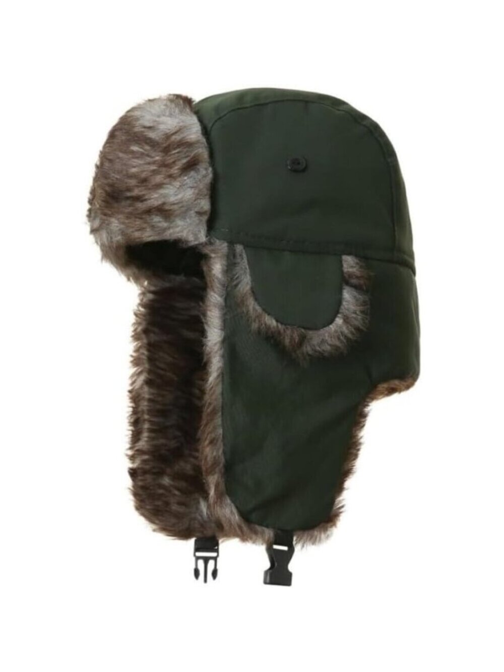 Unisex Green Polyester Snow Skiing Trooper Winter Ear Flaps Classic Trapper Hat
